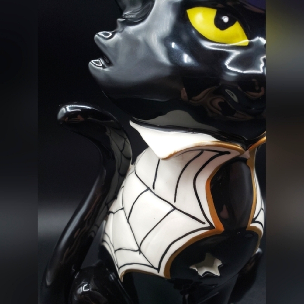 Blue Sky Clayworks BLACK CAT WITCH MAGICAL WARLOCK Tealight Candle House Decor - Picture 6 of 16